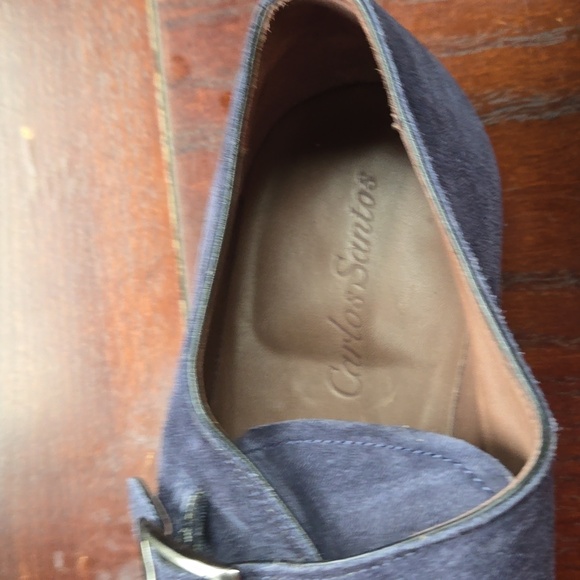 Carlos Santos Blue Suede Single Buckle Loafers - Picture 7 of 7